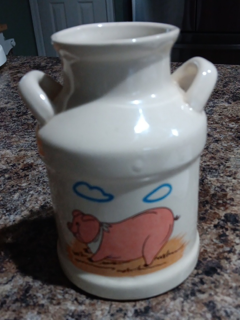 Cream Ceramic Farm Pig Decorative Vase